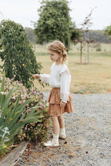 Serene Garden - Embroidered Blouse - Cherry Cream